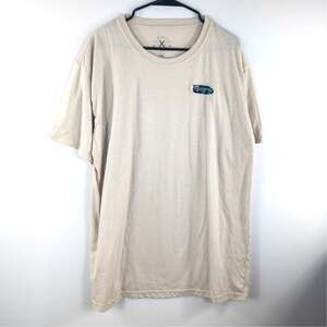 East West Mens XL Cream Nissan Skyline GT-R R32 Embroidered JDM Car Tee 65/35